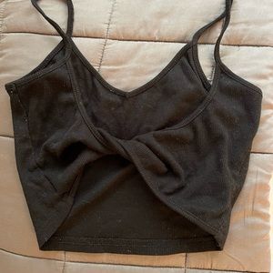 black cross back tank